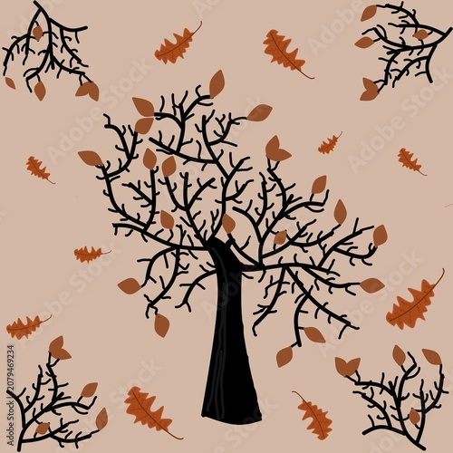 autumn tree illustration 