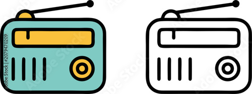 Obraz na płótnie Portable Radio Communication Device Icon Vector Illustration