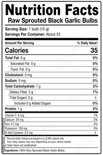 nutrition facts label image for dietary compliance nutrition