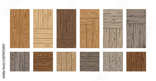 Collection of Various Wood Grain Patterns Closeup.