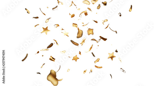 Fényképezés Scattered autumn leaves falling in mid-air with natural light Vector