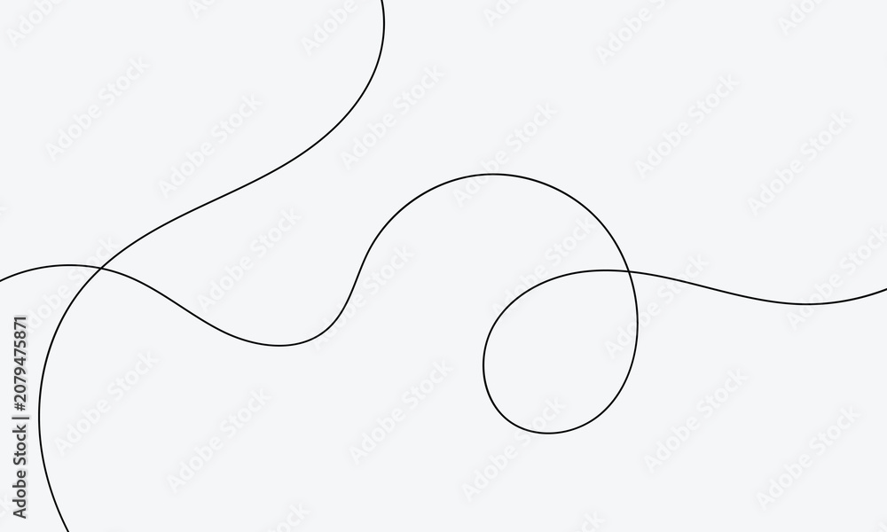 Obraz premium Line cable drawing for squiggle curve long and abstract tangle thin Wavy curvy thread for black pattern line and loop squiggly spring Line continuous doodle for squiggle design cable and curve. EPS 10