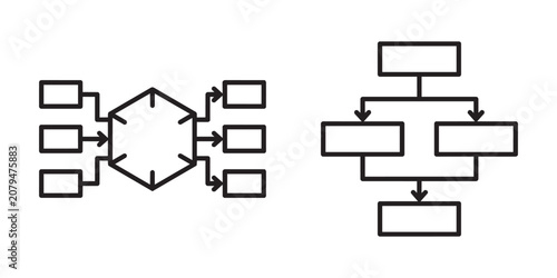 AI Workflow Process Icon Set Vector Design