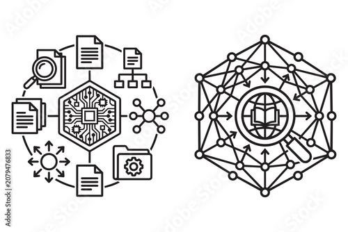 Enterprise AI Agent Icon Set Vector Design