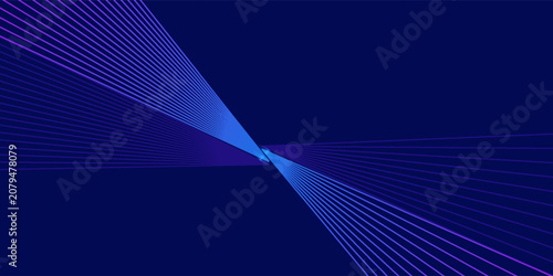 Φωτογραφία Abstract Glowing Blue Purple Lines Cyber Technology Metallic Shine
