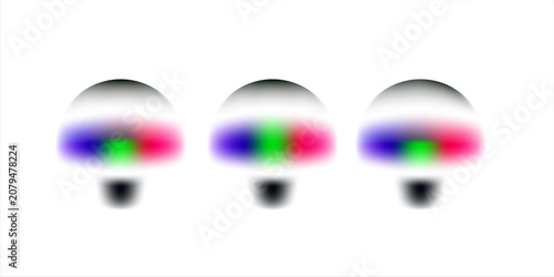 Set color circle gradient noise gradation. Abstract colorful watercolor blur mesh on isolated transparent background. Circle shape png.