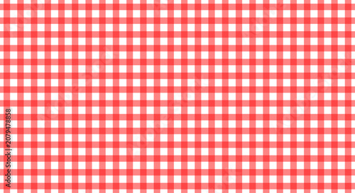Tableau sur toile Red gingham texture seamless geometric pattern background.
