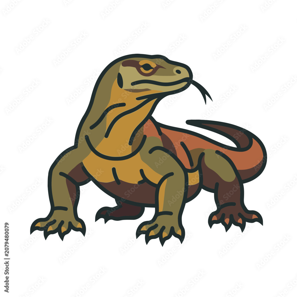 Obraz premium Komodo Dragon Illustration for Indonesian Independence Day Celebration.