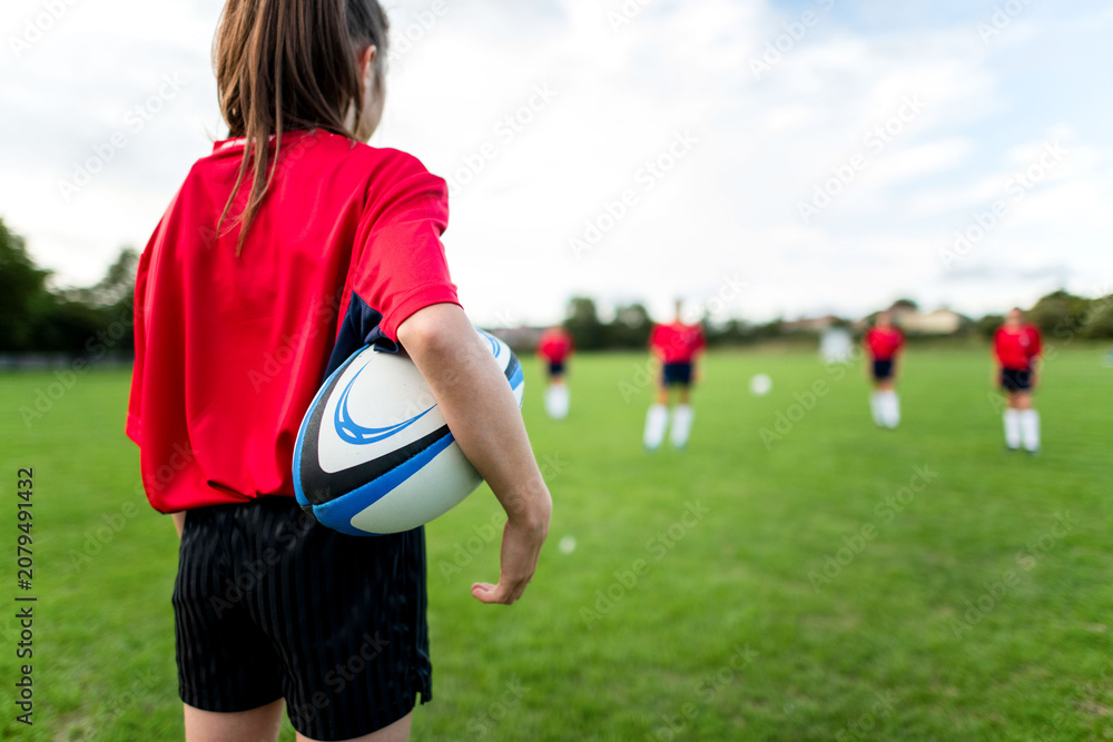 Fototapeta premium Youth rugby practice outdoors photo
