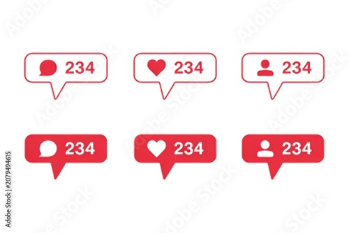 Social media engagement icons