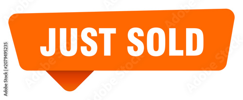 just sold sticker. just sold orange sign isolated on transpatent background