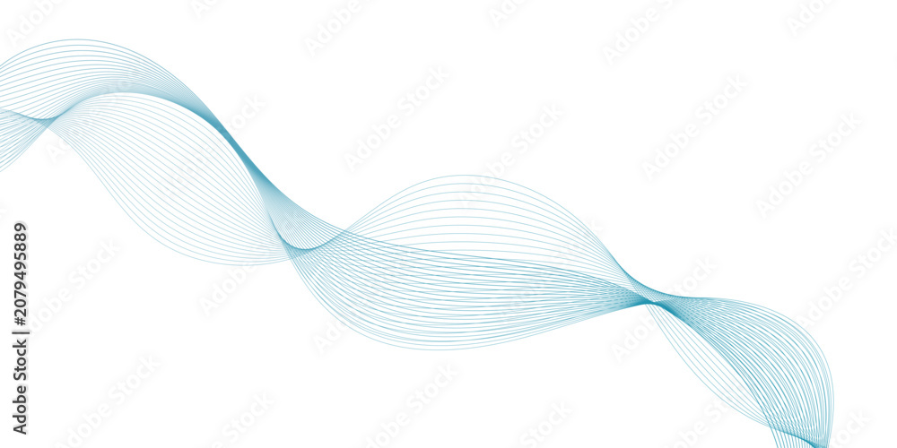 Fototapeta premium Abstract colorful Wave Lines Flowing Over White Background, Modern Minimal Curve Design for Technology and Communication.