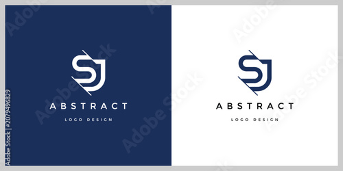 Letters S and J or SJ abstract Company logo design. Premium business logotype. Graphic alphabet symbol for corporate business identity.