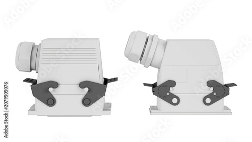 Industrial Heavy Duty Electrical Connector 3D Model – High Detail Mechanical Component