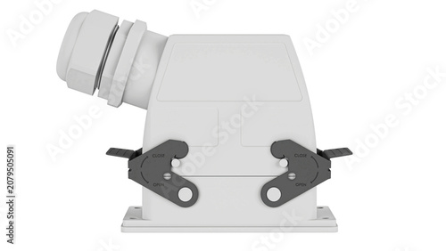 Industrial Heavy Duty Electrical Connector 3D Model – High Detail Mechanical Component