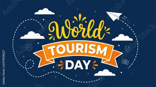 World Tourism Day Vintage Travel Badge