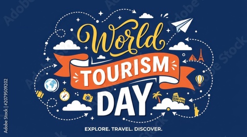 World Tourism Day Retro Travel Banner