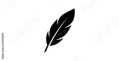 Bild auf Leinwand Minimalist Feather Vector Icon