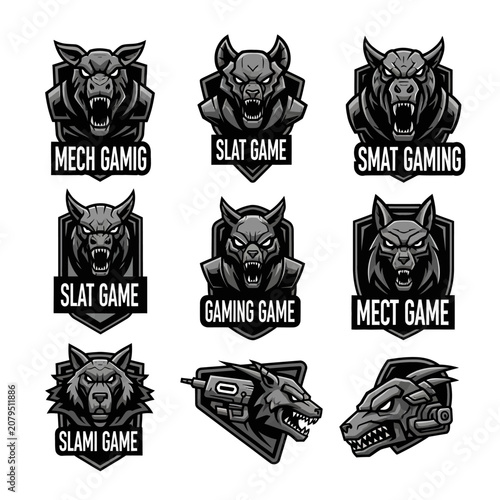 Fierce Wolf E-Sport Logos: Gaming Icons & Esports Mascots