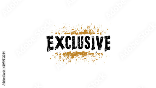 Obraz na plátně Exclusive Stamp Label with Distressed Vintage Effect Vector Isolated on Transpar