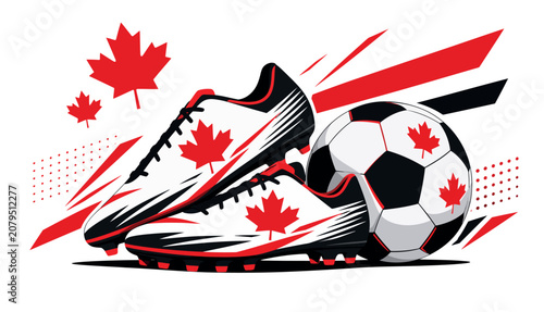 Canadian Soccer Cleats and Ball.