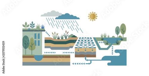 Sustainable Water Management Infographic Vector