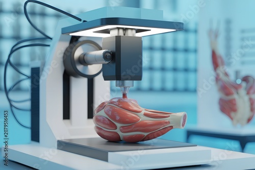 Medical Imaging Machine Scanning Human Leg Representing Healthcare Diagnostics Orthopedic Examination Medical Technology and Advanced Clinical Equipment Concept