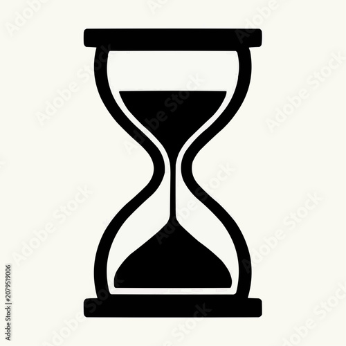 Hourglass silhouette in minimalistic design on pale background  
