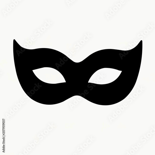 Black masquerade mask on neutral background  