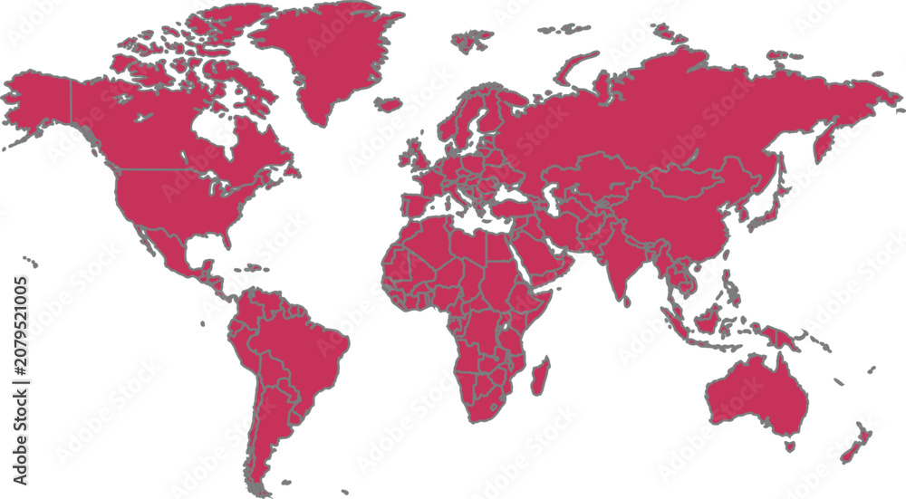 Obraz premium red world map vector