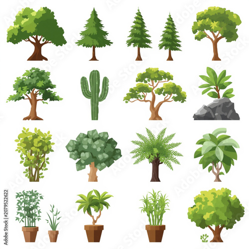set of trees and several sts of diverse trees