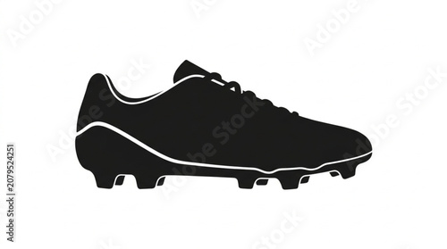 Black and white soccer cleat vector illustration