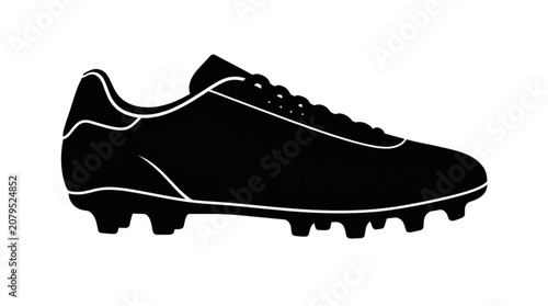 Black and white soccer cleat vector illustration