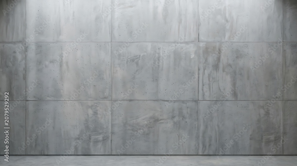 Fototapeta premium Modern concrete wall paneling with visible joint lines and realistic texture for high-end architectural interior design backgrounds and minimalist urban home concepts