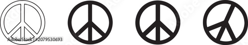Foto Peace Symbol Icon for Harmony, Nonviolence, Unity, and Freedom Flat Vector Sign
