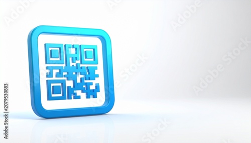 Modern qr code scan frame icon 3d style
