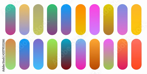 Collection of Vibrant Colorful Vertical Rounded Gradient Elements