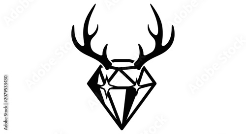Deer antlers on top of diamond gemstone.