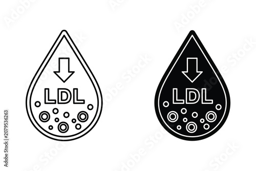 LDL cholesterol drop vector illustration, flat style