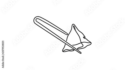 Simple line drawing of a trumpet.