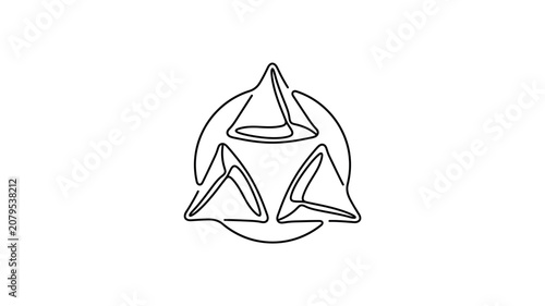 Triangles in a circular formation.