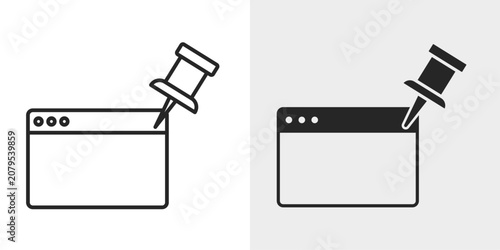Tableau sur toile Sticky Header Icon represents a fixed header that remains visible during scrolling