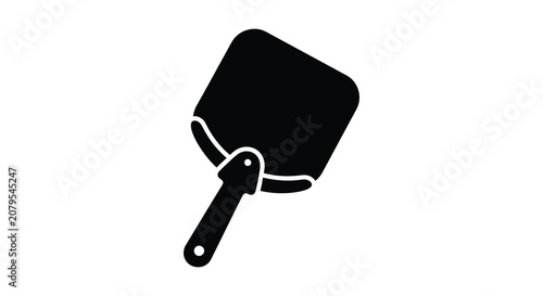 Tableau sur toile Black silhouette of a spatula kitchen utensil on a white background