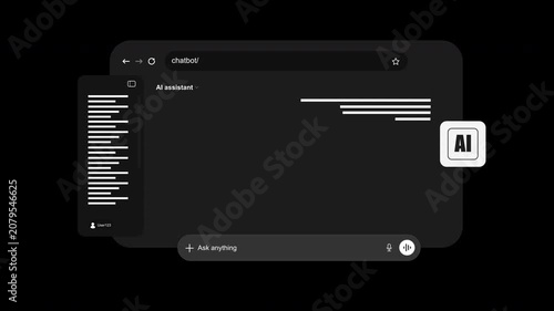 3D Artificial Intelligence Browser Interface Concept Animation | Alpha channel
