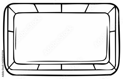 Outlined empty picture frame with thick border and curved corners