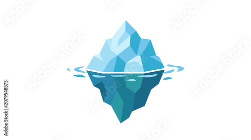Iceberg floating in ocean with submerged part visible.