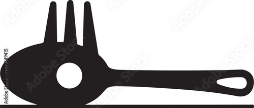 Foto Spoon with prongs and spaghetti hole Kitchen tool