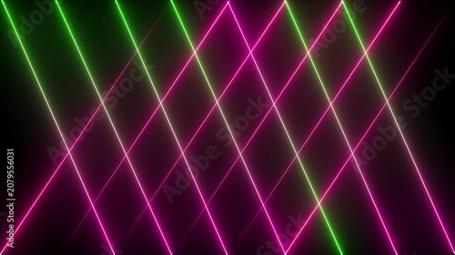Abstract neon glowing line icon animation.