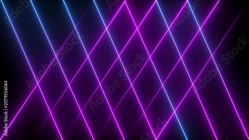 Abstract neon glowing line icon animation.