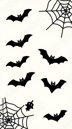 Spooky Halloween Celebration with Cute Monsters and Candy Collection